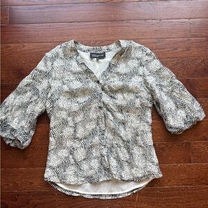Jones New York Black and White Blouse